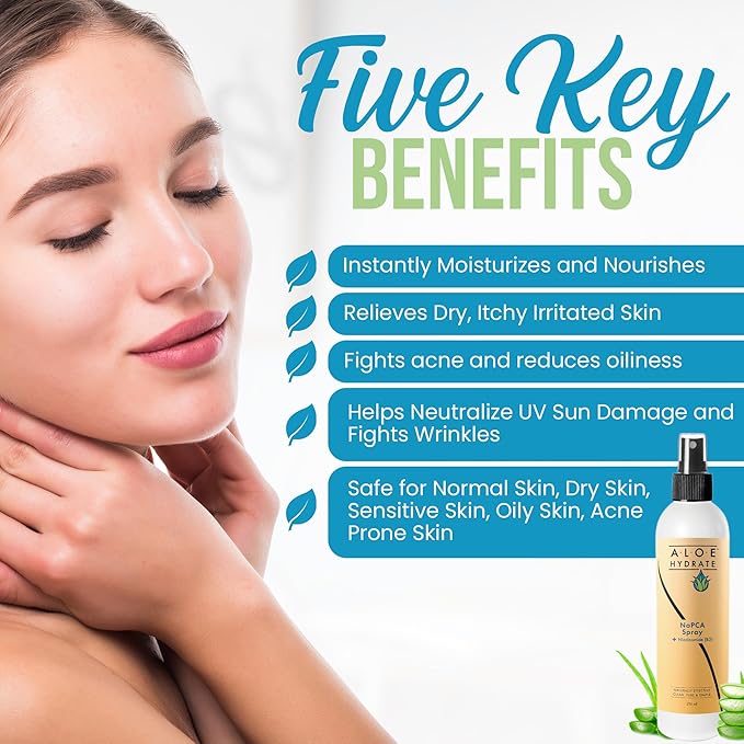 NaPCA Moisturizer Facial Mist; 2X Value Refill. Sodium PCA in Aloe vera Spray. Hydrating Face Mist & Toner - Lightweight Feel - Refresh, Sooth, Restore - Dry, Oily, Sensitive, Acne Prone Skin(500ml)