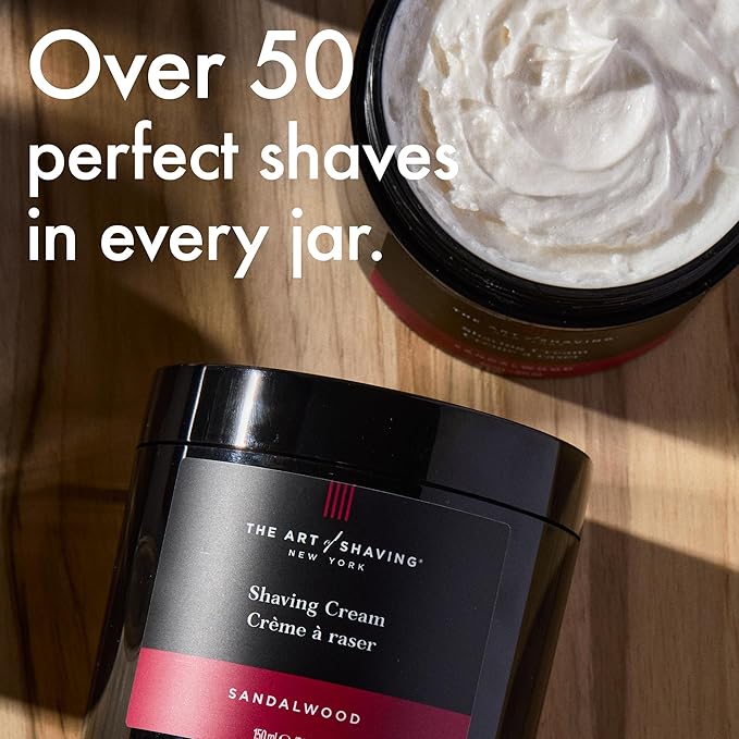 The Art of Shaving Icon Duo Kit – Sandalwood Shaving Cream (5 oz) and Shaving Brush – Prevents Shaving Burn for the Perfect Shave – Suitable for All Skin Types