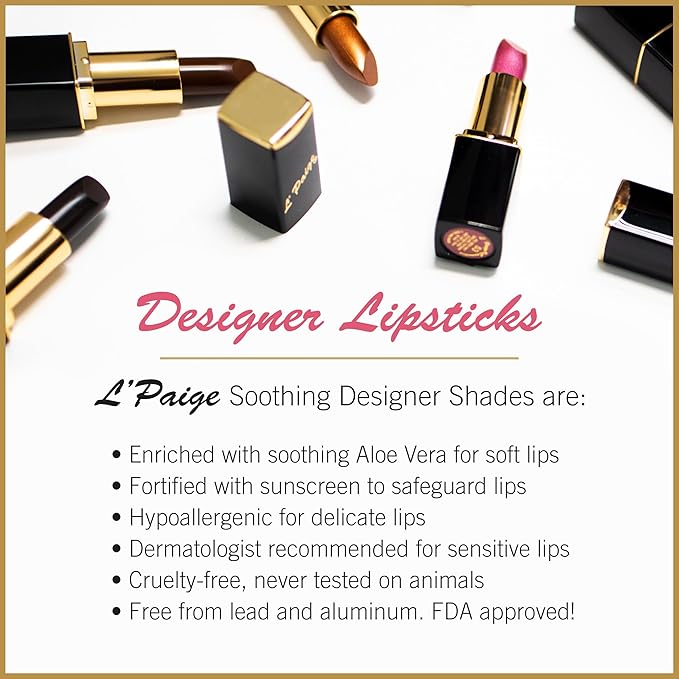 L’Paige L34 - WHITE PEARL Designer Lipstick | Aloe Vera-Based, Long-Lasting, Moisturizing | Translucent Pearl with Iridescent Frost Finish