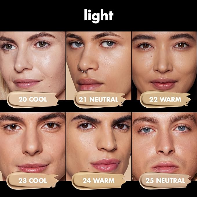 e.l.f. Soft Glam Foundation, Medium Coverage, Long-Lasting & Buildable Foundation For A Smooth, Satin Finish, Vegan & Cruelty-Free, 22 Light Warm