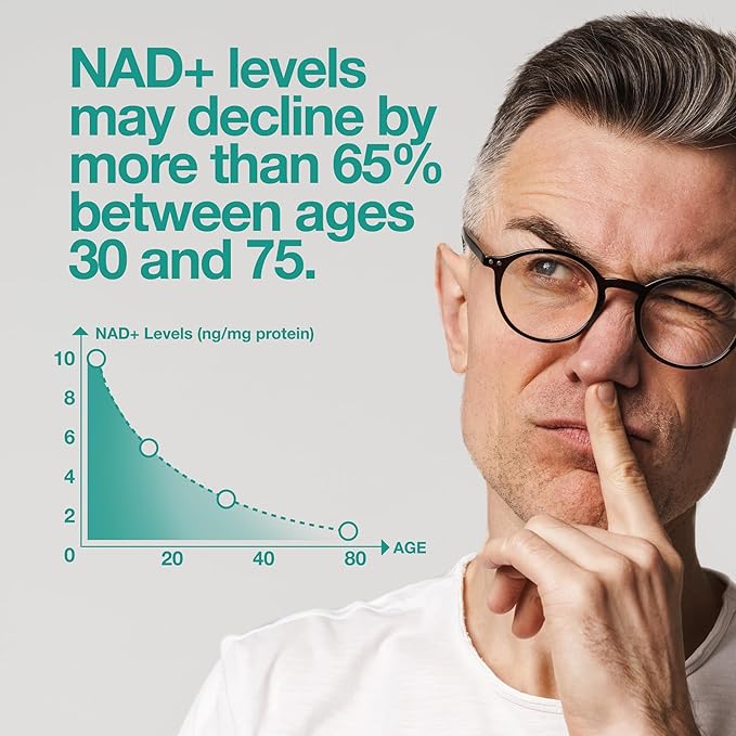 Feelgood Company NAD+ Supplement - Anti-Aging & Cellular Energy Support - Supports Energy, Cognitive Function & Cellular Health - 60 Capsules - NAD+ Precursor