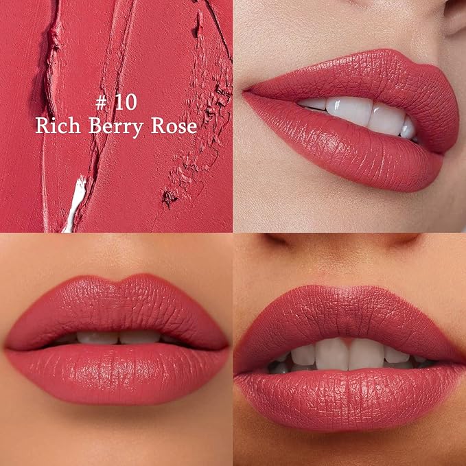 Hydrating Lipstick Cream Lip Crayon, Moisturizing Long-lasting Waterproof Stick for Women, High-Pigment Smooth Lip Liner & Tinted Lip Balm in One, Buildable Color with Natural Gloss Finish, 10