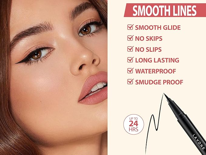 LAVONE Hair-Like Eyebrow Pen Makeup kit, Eyebrow Pencils for Women with Waterproof Microblading Eyebrow Pencil, Eyebrow Pomade, Eyeliner and Eyebrow Brush, Create Full, Natural Brows, Dark Brunette