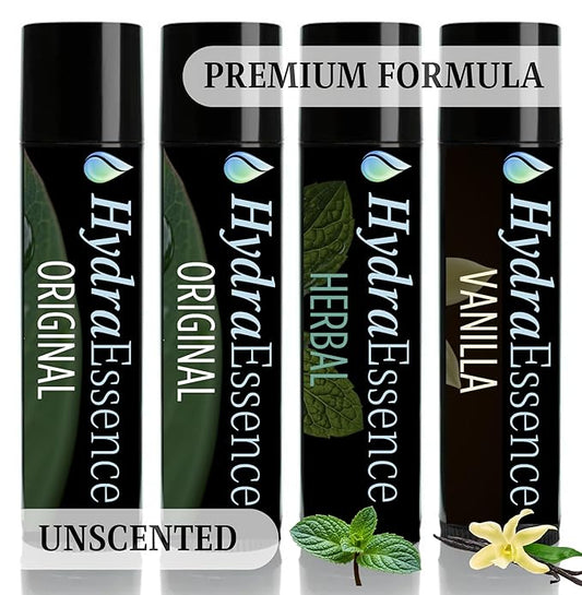 Pure Essentials Lip Balm 4-Pack | 7 Natural Ingredients | Beeswax Sunflower Oil Shea Butter | Moisturizing Lip Care for Dry Cracked Lips | Original Vanilla Mint