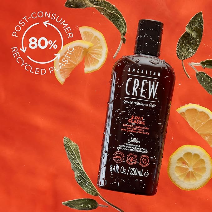 American Crew 3-in-1 Shampoo, Conditioner and Body Wash, Gift for Men, 33.8 fl oz