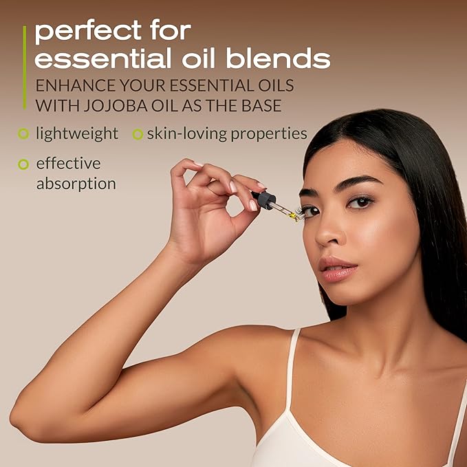 Ella & Eden Organic Jojoba Oil – USDA Certified, Cold-Pressed, 100% Pure & Unrefined, Hexane-Free Oil for Skin, Face, Hair & Nails – 4 Fl Oz Glass Bottle