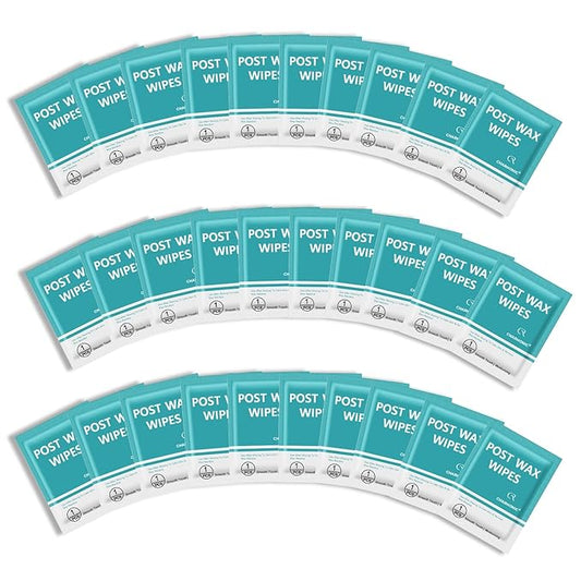 100 Pcs Post Wax Oil Wipes, Wax Remover for Skin Cleanser, After Wax Care Reduces Redness, Removes Residue, Body & Facial Post Waxing Treatment, Post Wax Care Refill Pack for All Hair Removal Products