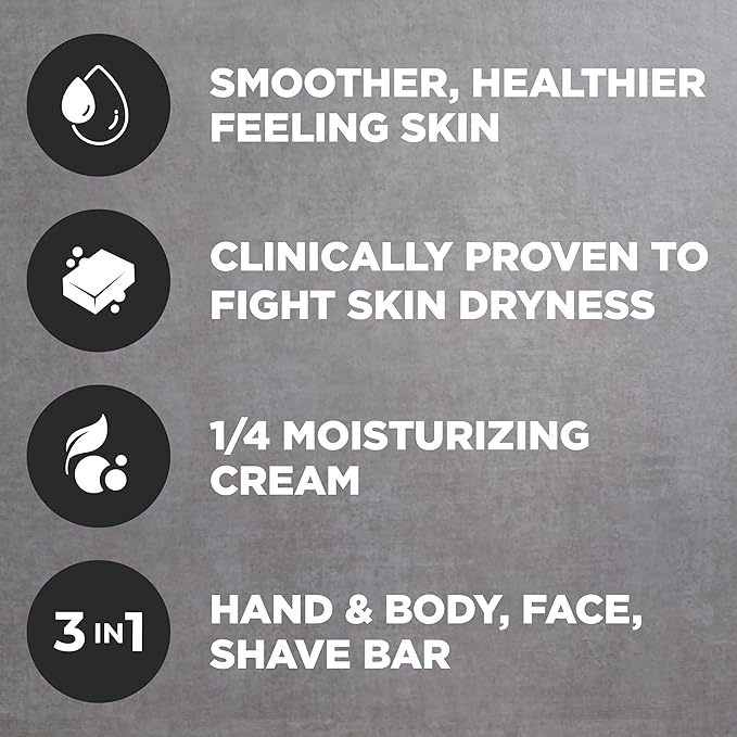 DOVE MEN + CARE Hidratante Coco + Cítricos Hand & Body Face + Shave Bar 6 Count for Hydrated Skin 3.75 oz