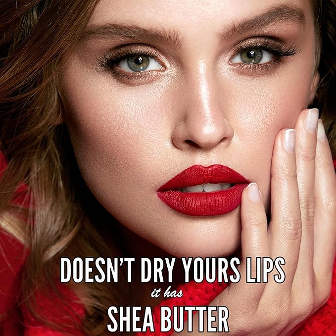 Mynena Classic Red Long Lasting Lipstick for Women Waterproof & Transfer-Proof | Hydrating with Shea Butter | Bold Pigment Matte Color Lip Stain | Talc-Free & Vegan Product that Performs | Lola