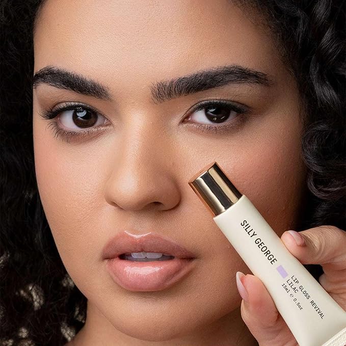 Silly George Lip Gloss Revival - Glossy Hydrating Glaze with Peptides, Shea Butter, & Moisturizing Argan, Macadamia, Babassu Oil for Dry Lips, Clean Beauty Products, Lilac 15ml Tubes