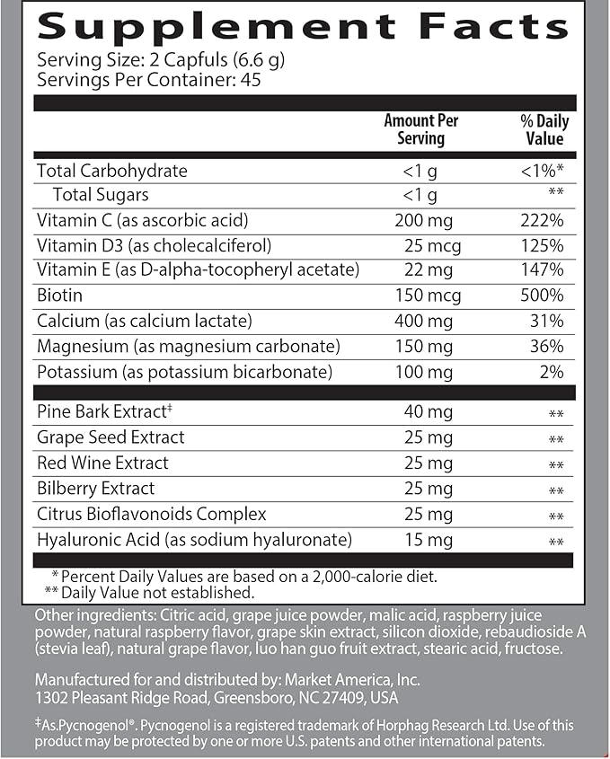 Isotonix OPC-3 Beauty Blend – Pycnogenol, Grape Seed & Hyaluronic Acid for Skin Hydration, Elasticity & Collagen Support, Isotonic Powder, Vegetarian, 90 Servings