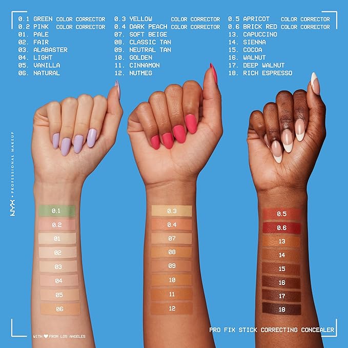NYX PROFESSIONAL MAKEUP Pro Fix Stick Correcting Concealer, Buildable Medium Coverage Concealer Stick - Alabaster