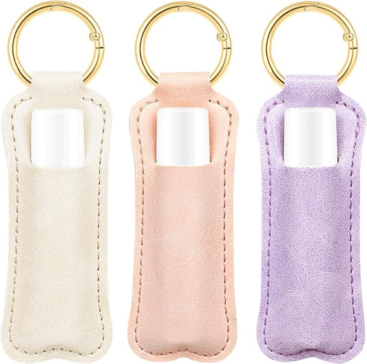 WK IEASON Lip Balm Holder for Chapstick Lipstick Sleeve Keychain,Small Christmas Gifts Stocking Stuffers for Teen Girls Women