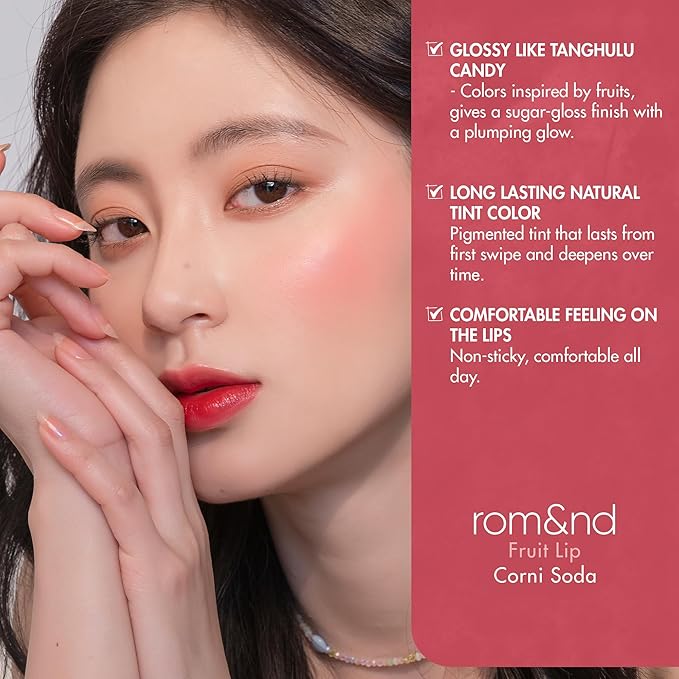 rom&nd Juicy Lasting Tint #16 Corni Soda - Long-Lasting Lip Gloss, Lipstick & Stain in One | Moisturizing, Non-Sticky, Vibrant Korean Lip Makeup