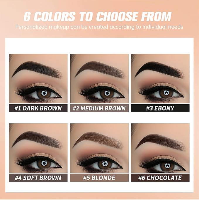 MAEPEOR Eyebrow Pomade 6 Colors Matte Smooth Full-pigmented Brow Pomade Long Lasting Waterproof Natural Brow Gel for All Skin Types and Tones (Matte, 01 Dark Brown)