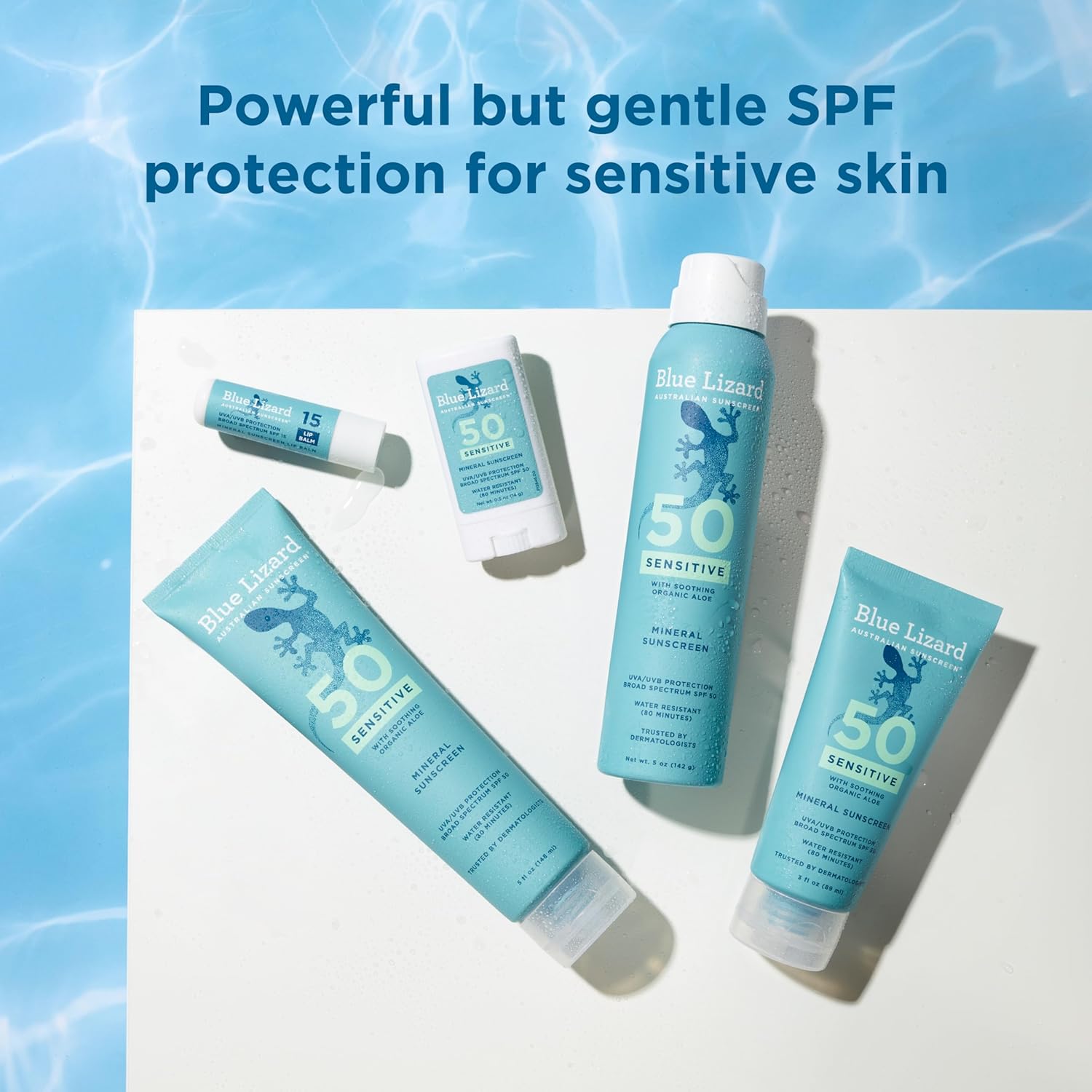 Sensitive Mineral Sunscreen Stick with Zinc Oxide, SPF 50+, Water Resistant, UVA UVB Protection Easy to Apply, Fragrance Free, 0.5 Oz