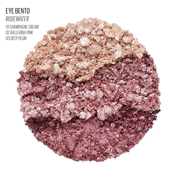 Kaja Beauty Bento Collection - Bouncy Eyeshadow Trio | Plum Rosy Tones, Travel Size, 01 Rosewater, 2019 Allure Best of Beauty Award, 0.03 Oz