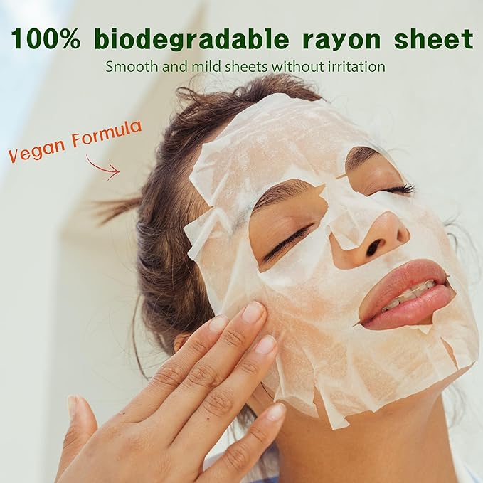 Purederm Vegan Tea Tree Sheet Masks (12 Packs) – Facial Sheet Mask for Calming & Trouble Reducing Treatment