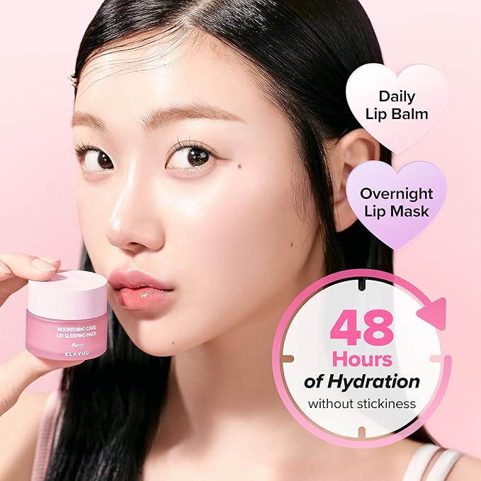 Klavuu Lip Mask Sleeping Pack (0.7oz) – Overnight Deep Hydrating Korean Lip Balm Treatment for Very Dry, Chapped Lips | Lip Lightening & Plumping with Instant Hydration | Gentle Exfoliating (Melon)