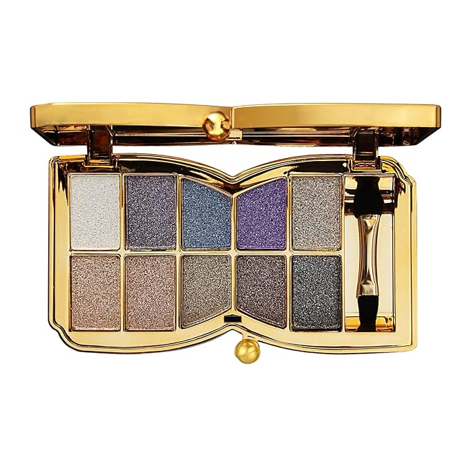 Glitter Eyeshadow Palette, 10 Colors Sparkle Shimmer & Matte Eye Shadow Highly Pigmented Waterproof Long Lasting Makeup Set (Color 3)