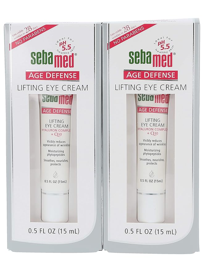 Sebamed Anti Aging Afe defense Q10 Lifting Eye Cream Hyaluron Complex - Visibly Reduces the Apperance of Wrinkles (15mL) Pack of 2