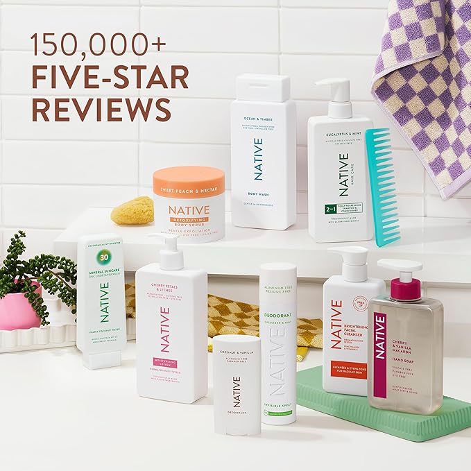 Native Body Scrub, Coconut & Vanilla, Exfoliating and Detoxifying for Soft Skin, Sulfate Free, 12 oz