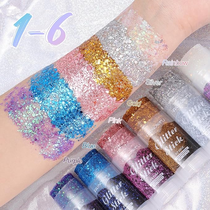 Purple Body Glitter Stick, Mermaid Style Face Glitter for Women and Girls, Gel Texture Mermaid Costume Accessories for Festival Party Makeup, Ursula Costume Women Cosplay Events