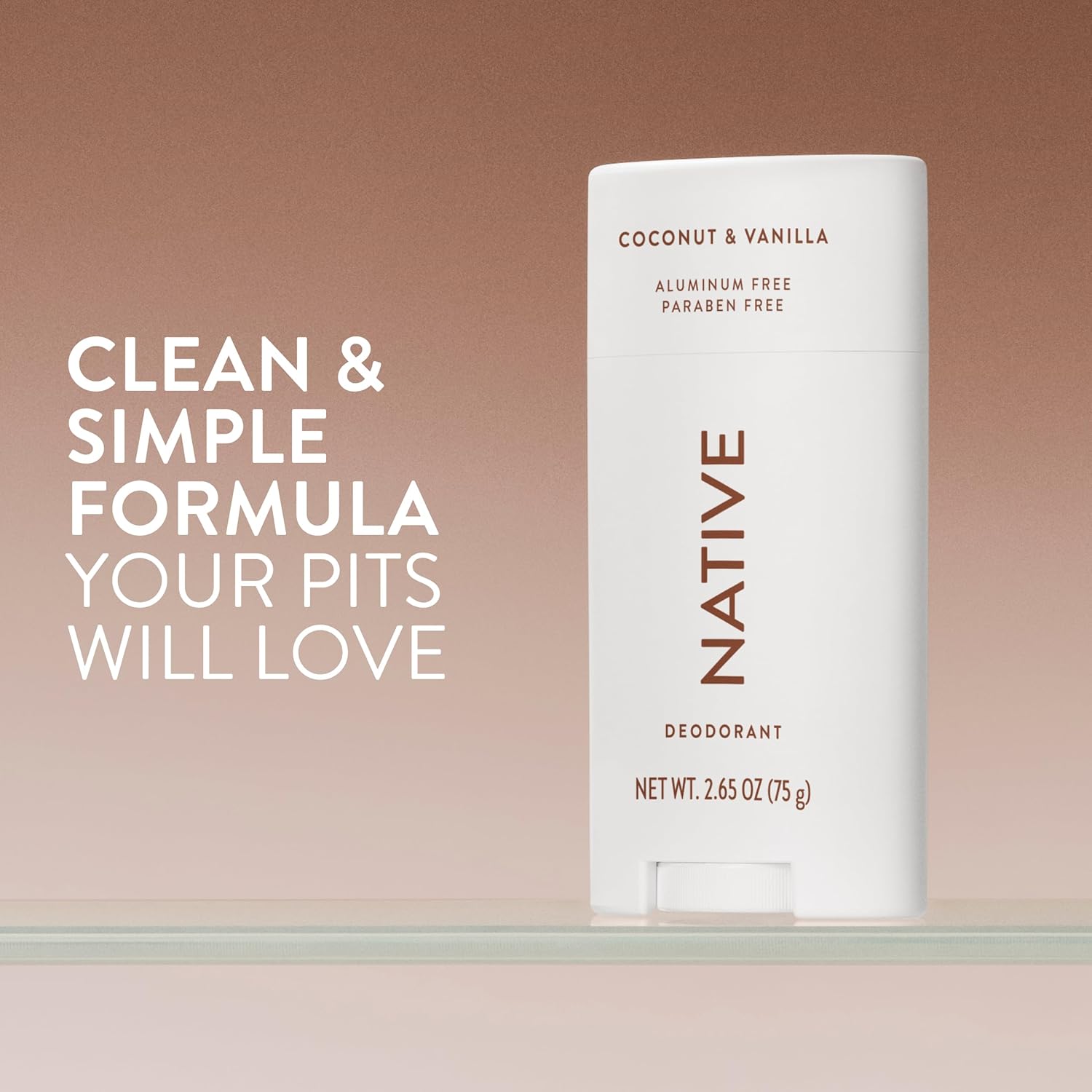 Deodorant Contains Naturally Derived Ingredients, 72 Hour Odor Control, Deodorant for Women and Men, Aluminum Free, Coconut & Vanilla 2.65Oz
