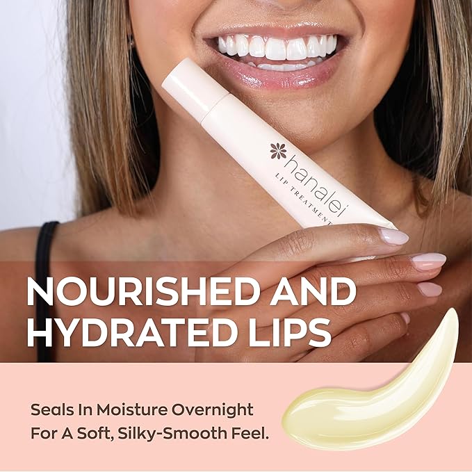 Hanalei Lip Treatment for Dry, Chapped Lips – Intensive Overnight Moisturizer with Kukui Oil, Shea Butter & Grapeseed Oil – Hydrating Balm for Healing Cracks – Clear Tint, Full-Size 15g – Cruelty-Free