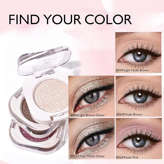 Light Nude Brown Matte Eyeshadow Palette, Single Neutral Eye Shadow Palette Makeup Velvet Smooth Pressed Powder Lightweight Blendable Eyeshadow for Women Daily Natural Eyes Travel-Friendly