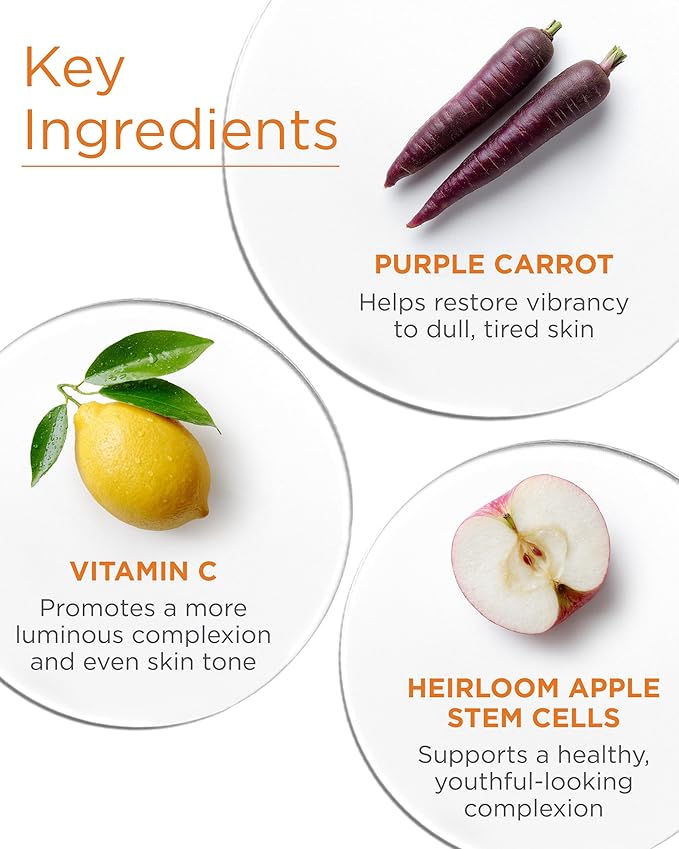 Andalou Naturals Purple Carrot + Vitamin C Luminous Skin Night Cream - Hydrating Face Moisturizer - With Fruit Stem Cell Complex for Radiant Skin - 1.7 fl oz