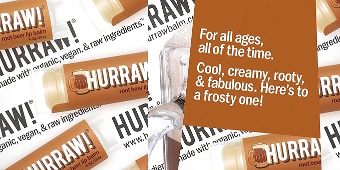 Hurraw! Root Beer Lip Balm, 2 Pack: Organic, Certified Vegan, Cruelty and Gluten Free. Non-GMO, 100% Natural Ingredients. Bee, Shea, Soy and Palm Free. Made in USA