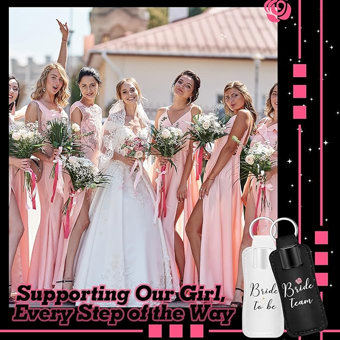 24 Pcs/12 Set Bride and Bridesmaid Lip Balm Gifts Bulk 11 Pack Black Bridesmaid Themed 1 Pcs White Bride Themed Each One Has 1 Pouch Bachelorette Party Supplies Wedding Gifts