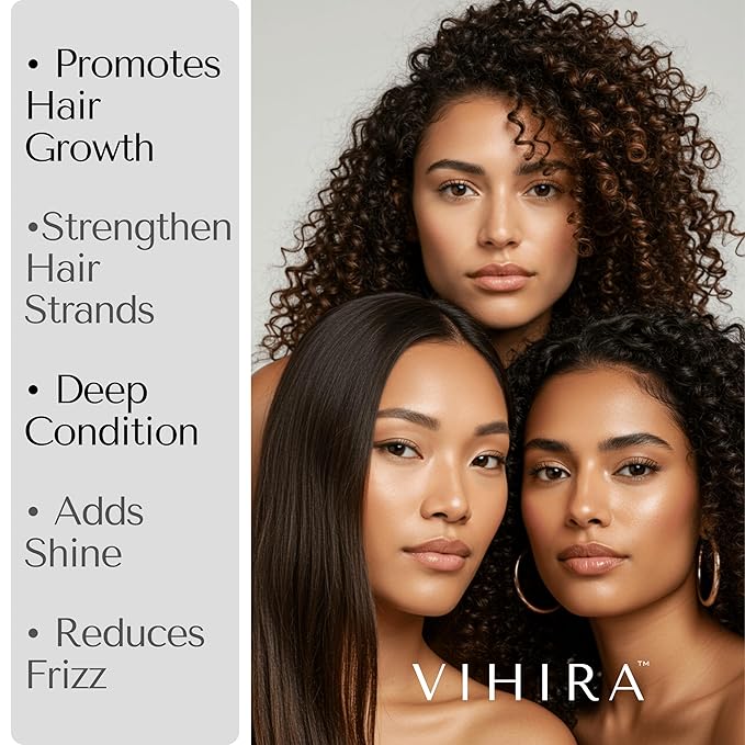 Vihira Organic Golden Castor Oil (16oz | Premium Grade), True Cold Pressed, 100% Pure, Extra Virgin, Hexane Free, for Hair Growth, Eyelash, Eyebrow, Skin, Belly Button, Muscle & Wellness.