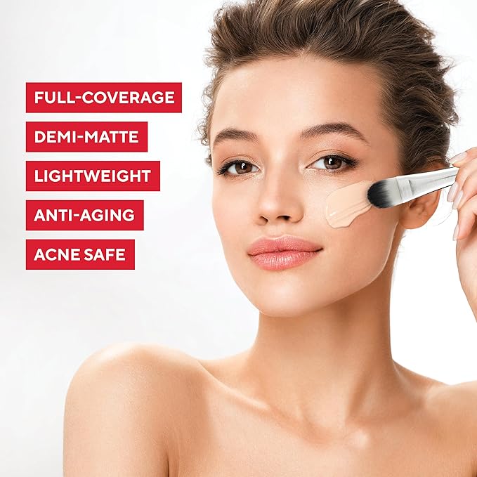 MIRABELLA - Invincible for All HD Liquid Foundation, Moisturizing Face Products for All Skin Types, Full-Coverage Lightweight Foundation Makeup, Moisturizing & Hydrating Beauty Care, Porcelain P10