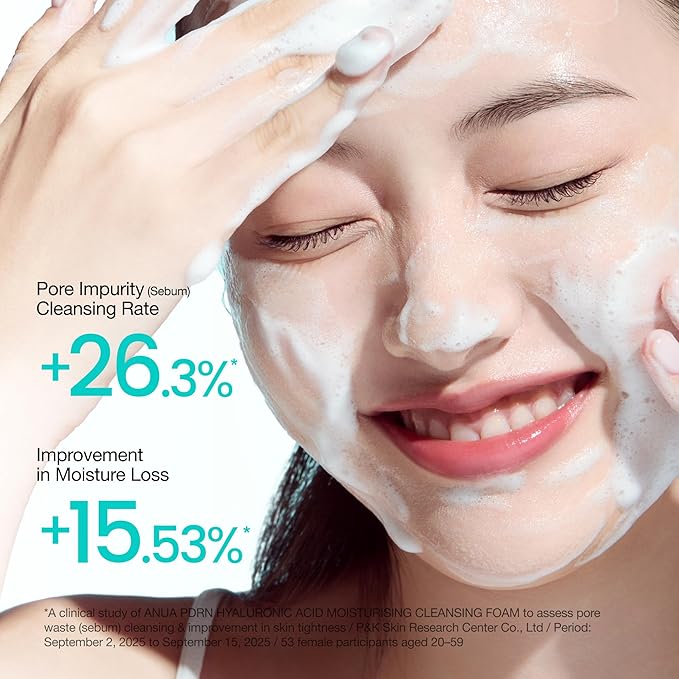 Anua PDRN Hyaluronic Acid Moisturizing Cleansing Foam, Hydrating Facial Cleanser for Dry Skin, Daily Gentle Face Wash with Salmon DNA, Balancing & Pore Care, Korean Skincare (150ml / 5.07 fl oz)