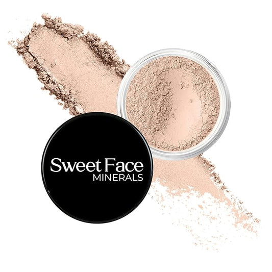 LIGHT FOUNDATION (5g Sample Size Jar) – Matte Mineral Makeup Loose Powder for Natural Buildable Coverage – Lightweight Long Wear Formula by Sweet Face Minerals SPF 30