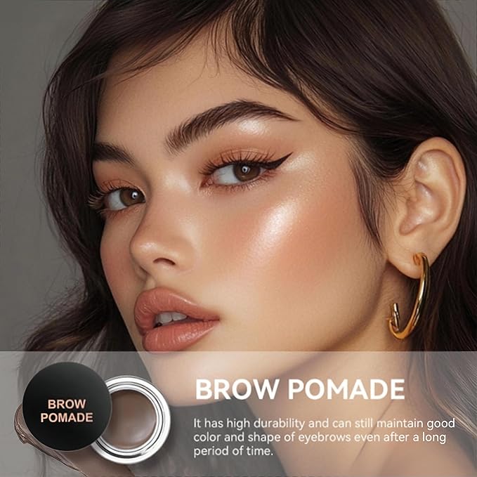 MAEPEOR Eyebrow Pomade 6 Colors Matte Smooth Full-pigmented Brow Pomade Long Lasting Waterproof Natural Brow Gel for All Skin Types and Tones (Matte, 05 Blonde)