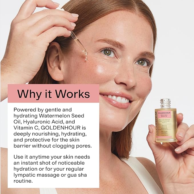CLEARSTEM GOLDENHOUR Hydrating Facial Oil - Plumping & Hydrating Face Oil for Glowing and Radiant Skin