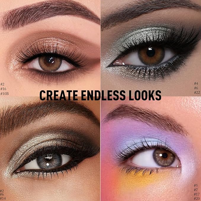 Black Eyeshadow, Shimmer Cream-to-Powder Eye Shadow Stick Waterproof Long Lasting Glitter Neutral Smoky Eyeshadow Pencil Highlighter Makeup High Pigmented Blendable Eyeliner Pen for Women