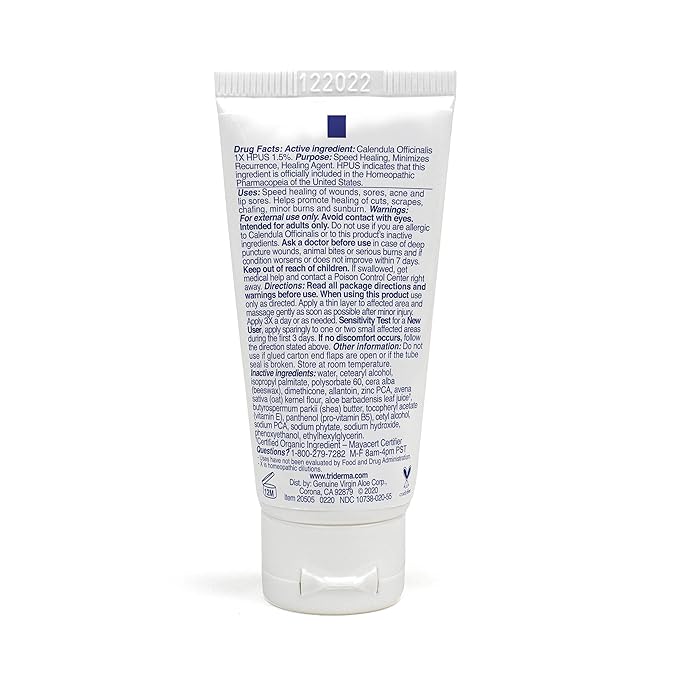 TriDerma LipSore Healing Cream, FSA Eligible, Calendula, AP4 Aloe Vera Gel - 0.5 oz