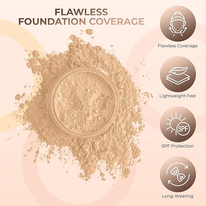WARM FOUNDATION- Most Neutral Shade (5g Sample Size Jar) – Loose Mineral Foundation Powder – Matte Finish, Golden Undertone, Buildable Natural Coverage – SPF 30