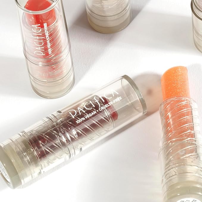 Pacifica Lipstick Oil – Glow Stick Lip Tint Oil - Hydrating Tinted Lip Balm with Vitamin E for Moisturized Lips, Sheer Tint & Natural Gloss, Vegan & Cruelty-Free, 0.14 oz (Pale Sunset)