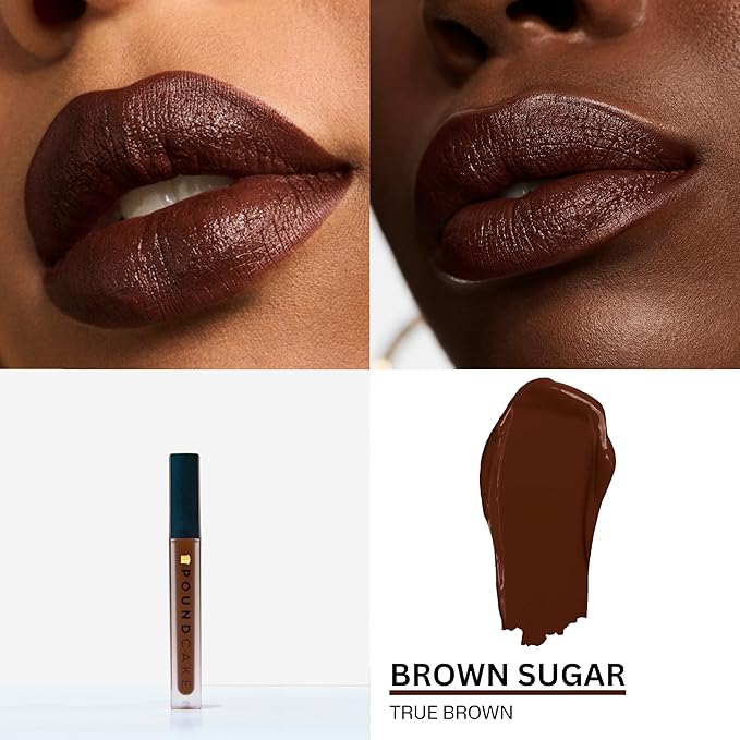 Pound Cake Cake Batter Liquid Lipstick – Long-Lasting, Semi-Matte Liquid Lipstick – Hydrating, High-Pigment Lip Stain with Avocado Oil – Shades for All Skin Tones – 0.13 oz, (Brown Sugar)