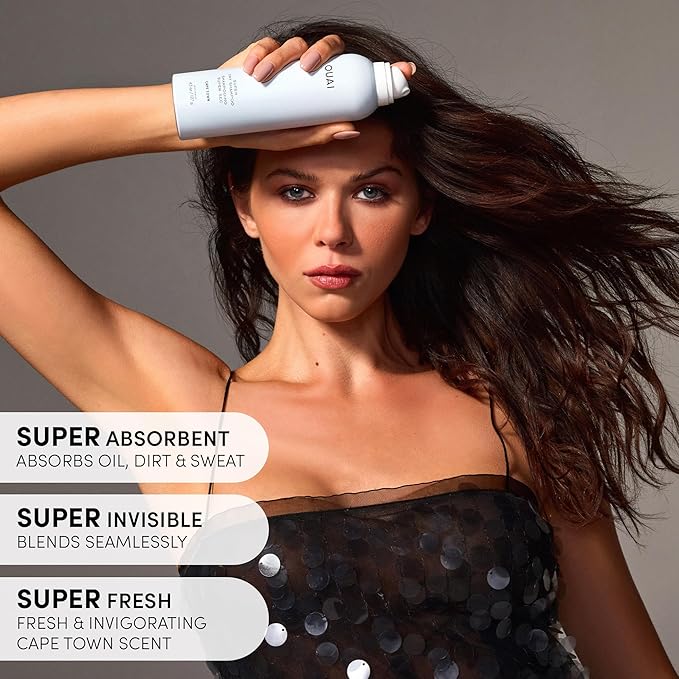 OUAI Super Dry Shampoo - Volumizing Dry Shampoo - Absorbs Oil, Dirt & Sweat - Blends Seamlessly into Hair with Zero Residue & Enriched with a Long-Lasting Scent - Cape Town (4.5 oz)