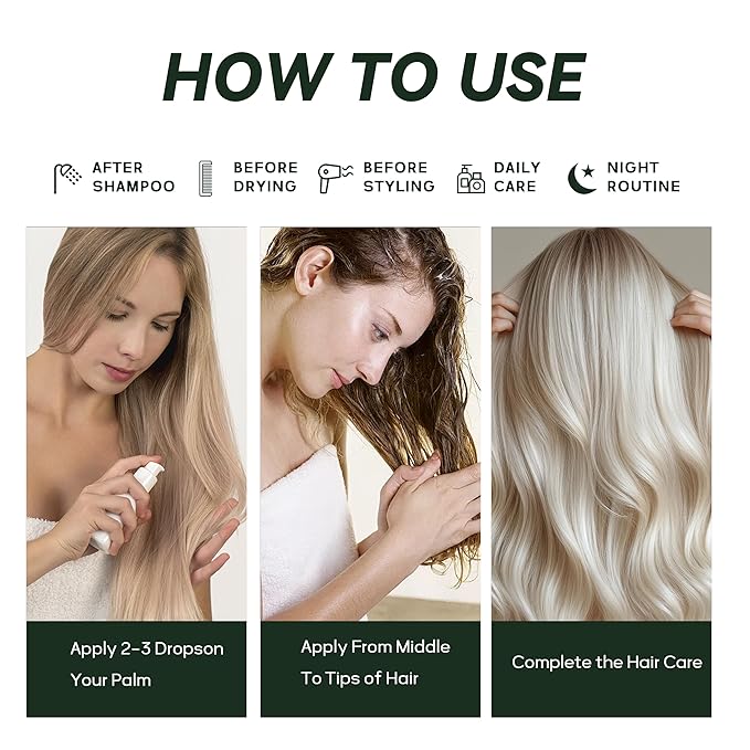 CLEANFULL Botanical Hair Oil, Lightweight Professional Treatment to Strengthen, Repair & Boost Shine, Frizz-Control, Vegan & Cruelty-Free Hair Essence, 2 Fl Oz