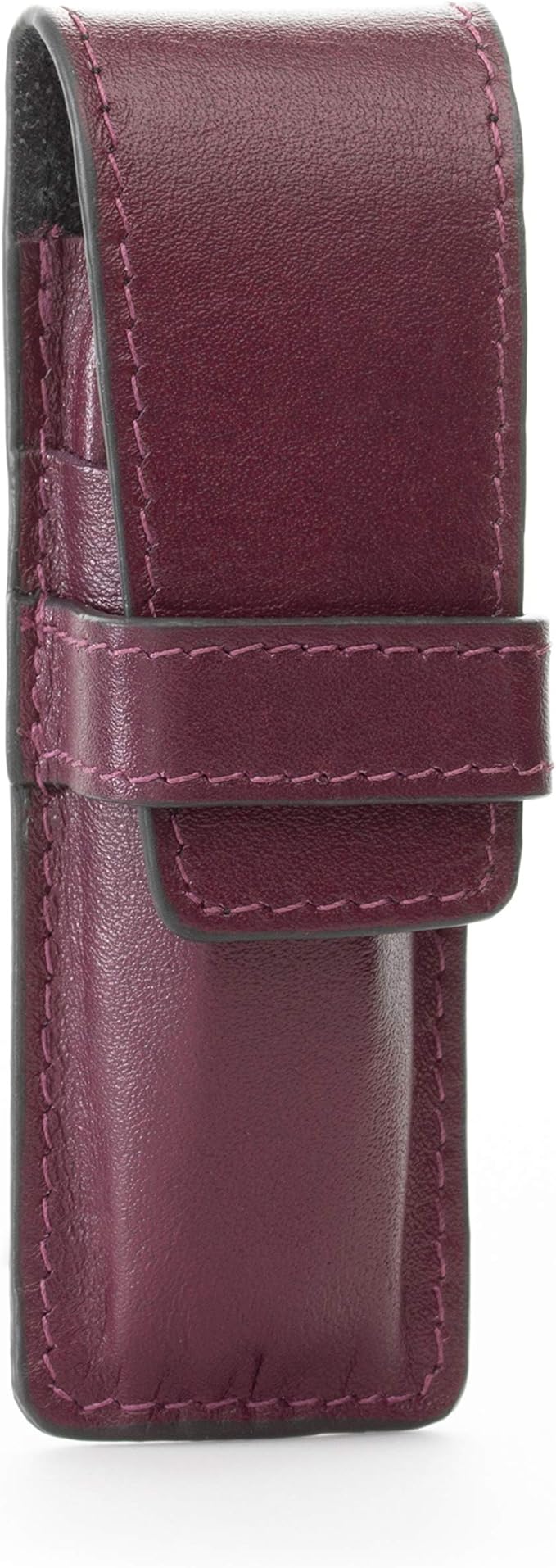 GERMANIKURE 3pc Mens Grooming Kit in Purple Leather Case - Made in Solingen Germany of FINOX Stainless Steel: Fingernail Clipper, Nail Cleaner, and Sapphire Nail File