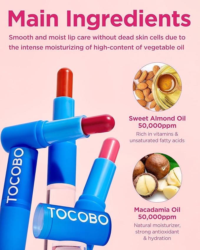 TOCOBO Powder Cream Lip Balm – Vegan Korean Soft Matte Lipstick Balm for Velvet Finish - Moisturizing & Blurring Effect – Lightweight Powdery Texture, Rose Petal, 0.12oz.