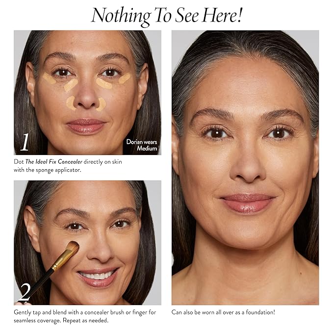 LAURA GELLER NEW YORK The Ideal Fix Concealer - Golden Medium - Buildable Medium to Full Coverage Liquid Concealer - Covers Under Eye Dark Circles & Blemishes - Long-Lasting