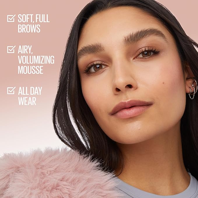 Maybelline Superfluff Volumizing Brow Mousse, All Day Tinted Brow Gel For Soft Full Brows, Black, 1 Count